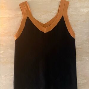 Ann Taylor Factory Black and Camel Women's Top